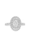 Hyt Jewelry Platinum Diamond Half-pavé Ring In Silver