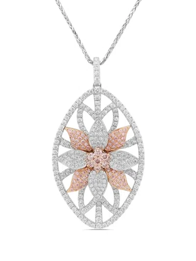 Hyt Jewelry Platinum Diamond Necklace In Silver