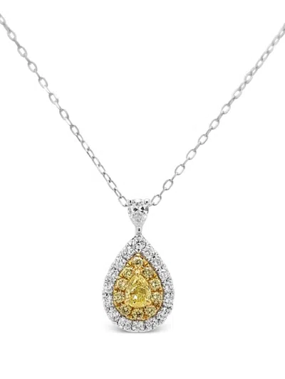 Hyt Jewelry Platinum Diamond Pendant Necklace In Silver