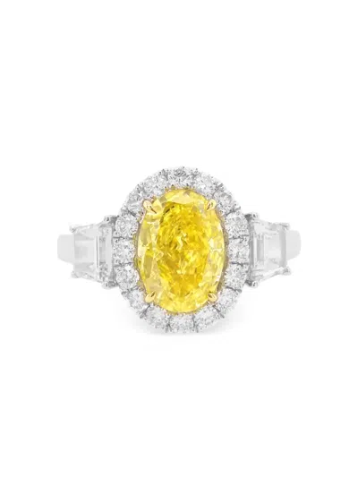 Hyt Jewelry Platinum Diamond Ring In Brown