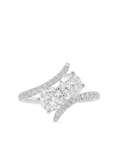Hyt Jewelry Platinum White Diamond Ring In Silver