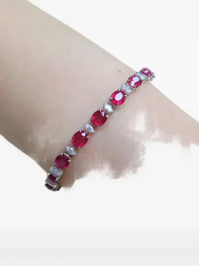 Hyt Jewelry Ruby And Diamond Bracelet In Red