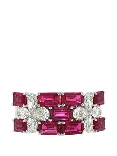Hyt Jewelry Ruby And Diamond Ring In Pink
