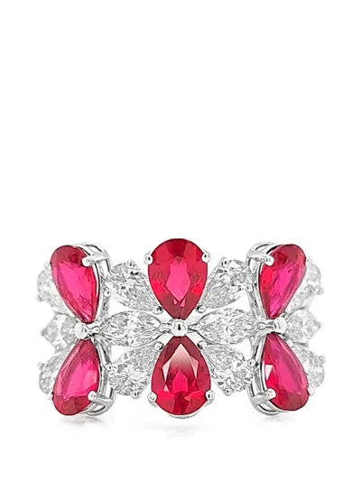 Hyt Jewelry Ruby And Diamond Ring In Pink