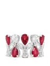 Hyt Jewelry Ruby And Diamond Ring In Silver