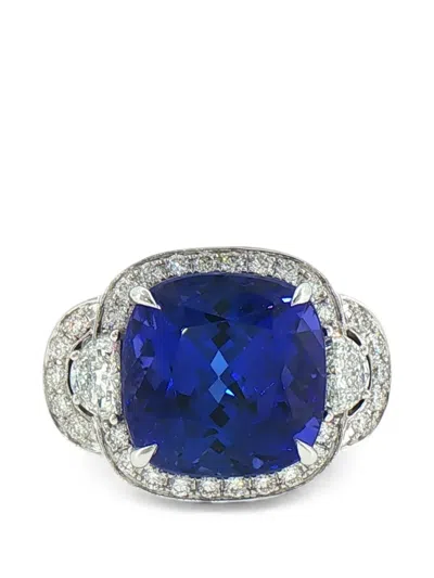 Hyt Jewelry Tanzanite And Diamond Ring In Blue