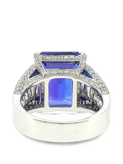 Hyt Jewelry Tanzanite And Diamond Ring In Transparent