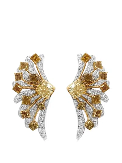 Hyt Jewelry Wing Diamond Earrings In Metallic