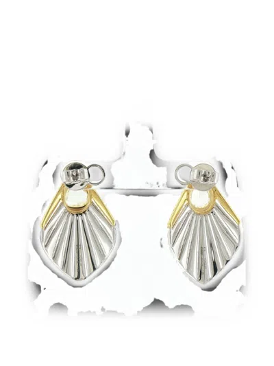 Hyt Jewelry Yellow And White Diamond Earrings In Transparent