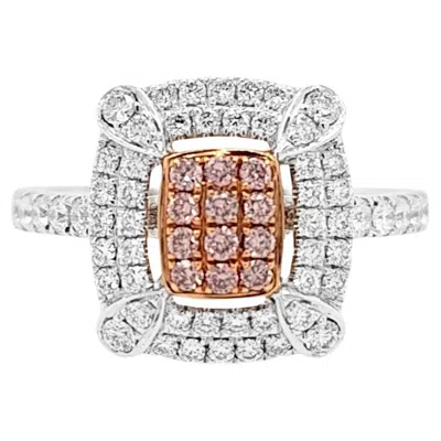 Pre-owned Hyt Ring With Rare Round Brilliant Cut Pink Diamonds And White Diamonds, Made In Pt