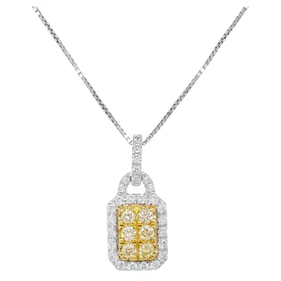 Pre-owned Hyt Yellow Diamond Pendant Necklace With Platinum Chain