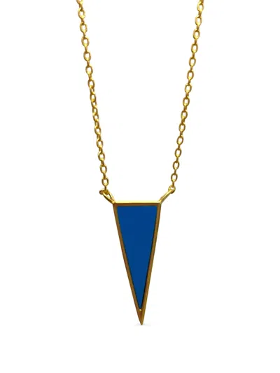 Hzmer Jewellery Bliss Turquoise Triangle Necklace In Gold