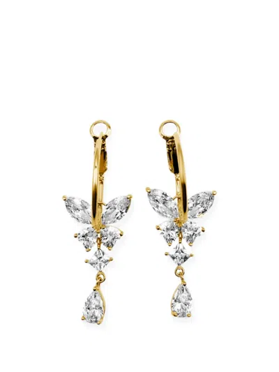 Hzmer Jewellery Chaya Crystal-embellished Drop Earrings In Gray