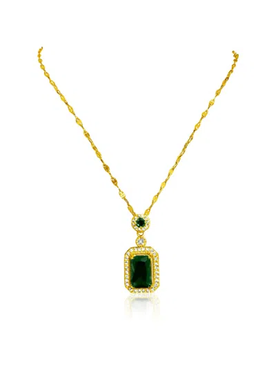Hzmer Jewellery Emerald-pendant Necklace In Gold