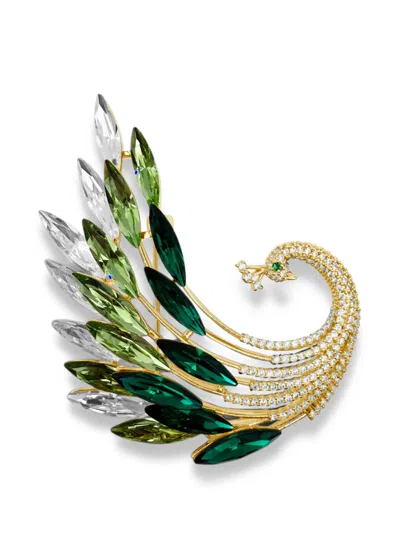 Hzmer Jewellery Hara Faux-gem Brooch In Green