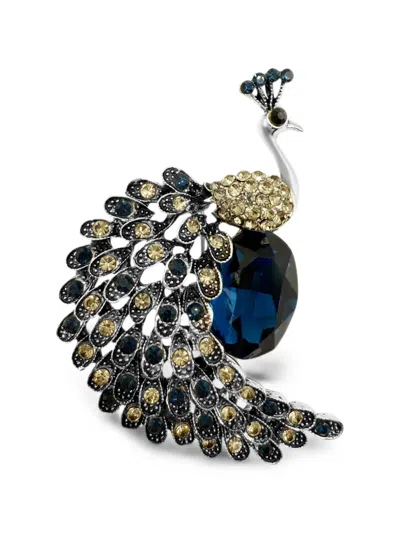 Hzmer Jewellery Indranila Faux-gem Brooch In Blue