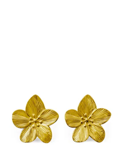 Hzmer Jewellery Mystic Flower Earrings In Gold