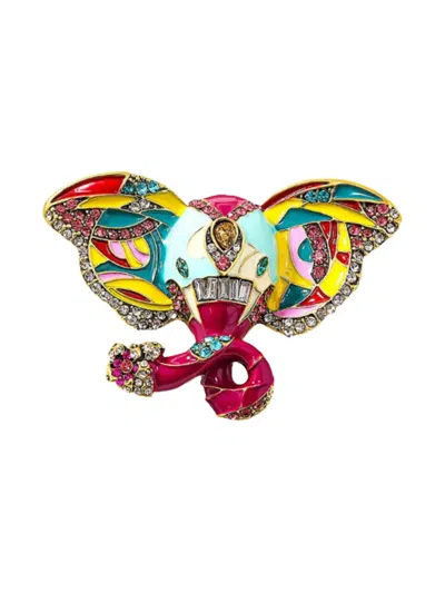 Hzmer Jewellery Satrangi Gaj Crystal-embellishment Brooch In Multi