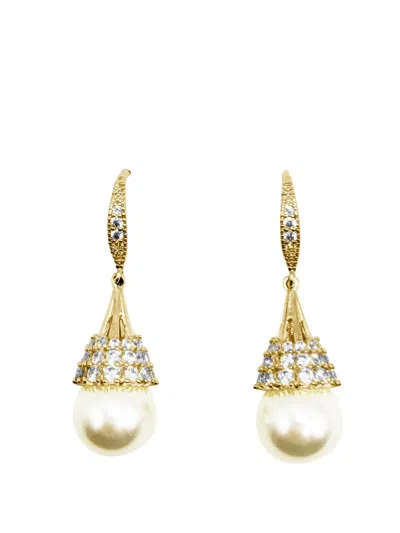 Hzmer Jewellery Shanti Faux Pearl Drop Earrings In Transparent