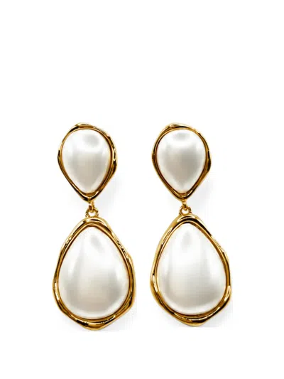 Hzmer Jewellery Shudha Faux Pearl Earrings In Gold