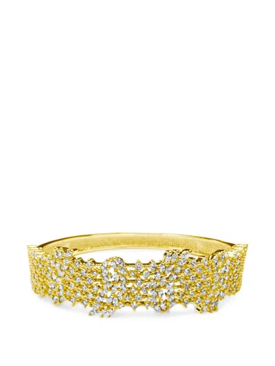 Hzmer Jewellery Sitara Crystal-embellished Cuff Bracelet In Gold