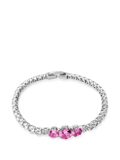 Hzmer Jewellery Snowblush Shimmer Crystal-embellished Bracelet In Silver