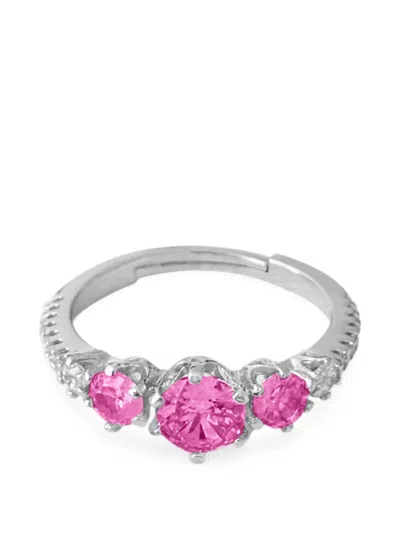 Hzmer Jewellery Snowblush Shimmer Ring In Silver