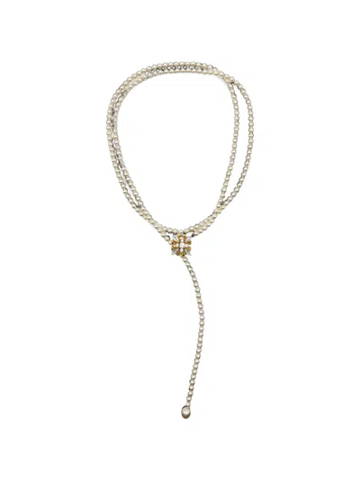 Hzmer Jewellery Sukh Faux-pearl Y Necklace In Gray