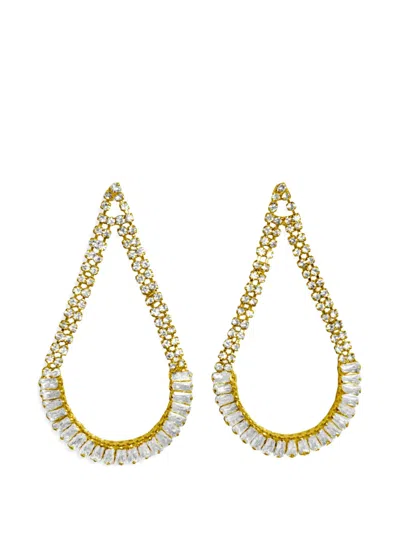 Hzmer Jewellery Teardrop Embellished Earrings In Gold