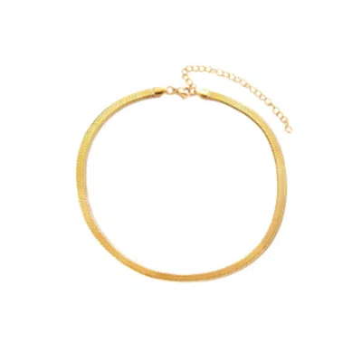 Hzmer Jewellery Women's Basic Herringbone Snake Chain In Gold Plated Sterling Silver