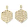 Hzmer Jewellery Women's Gold Nostalgia Frill Crystal Embellished Earrings In Gold