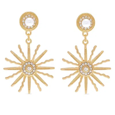 Hzmer Jewellery Women's Gold Surya Earrings