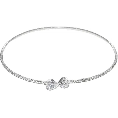 Hzmer Jewellery Women's Silver Nostalgia Crystal Choker Necklace