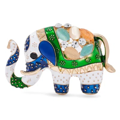 Hzmer Jewellery Women's White / Blue / Green Rajya Brooch In Multi