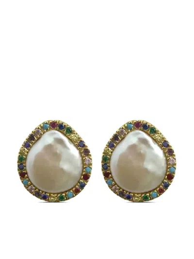 Hzmer Jewelry Baroque Pearl Earrings In 金色