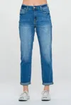 I & M Jeans High Rise Roll Up Boyfriend Jeans In Medium Wash In Multi