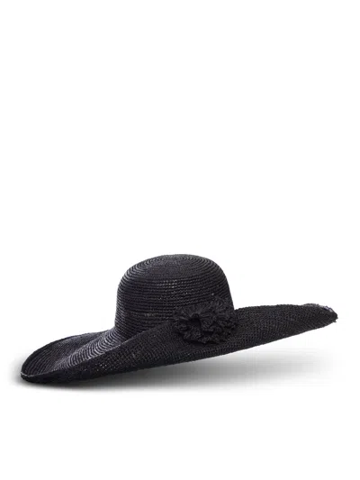 I Beliv Hera Raffia Hat In Black