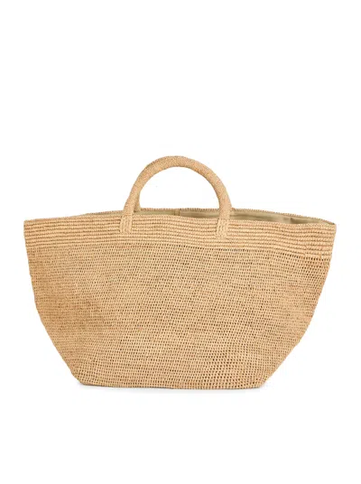 I Beliv Vanilla Raffia Bag In Nude & Neutrals