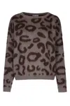 Iblues I Blues Leopard Print Sweater In Brown