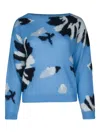 Iblues Abstract-intarsia Sweater In Blue