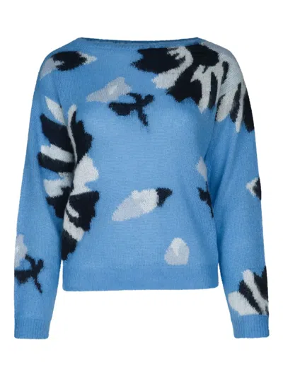 I Blues Abstract-intarsia Sweater In Blue