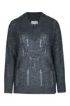 Iblues V-neck Pointelle-knit Sweater In Multi