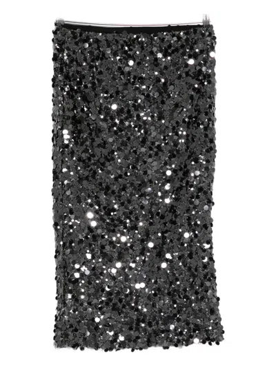 I Blues Attila Sequin-embellished Midi Skirt In Black