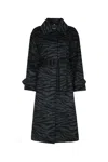 Iblues Zebra-print Belted Coat In Black
