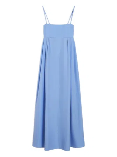 I Blues Cotton Sleeveless Dress In Blue