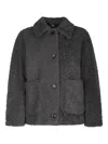 I Blues Fleece Button-up Jacket In Grey