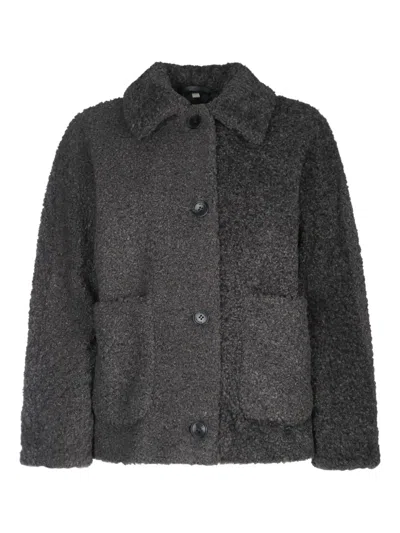 I Blues Fleece Button-up Jacket In Black