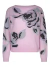 Iblues Floral-motif Sweater In Pink