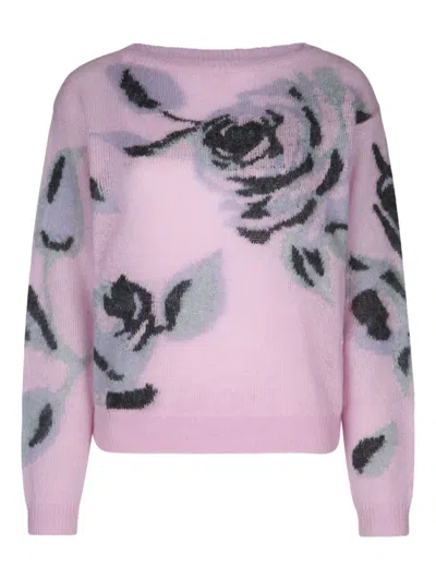 I Blues Floral-motif Sweater In Pink