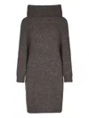 Iblues High-neck Sweater Dress In Grey